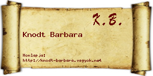 Knodt Barbara névjegykártya